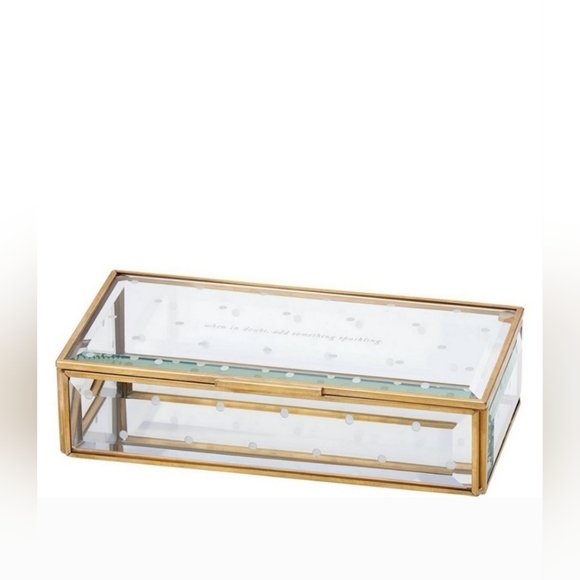 Kate Spade Frosted Polka Dot Gold and Glass Jewelry Box - Picture 1 of 12